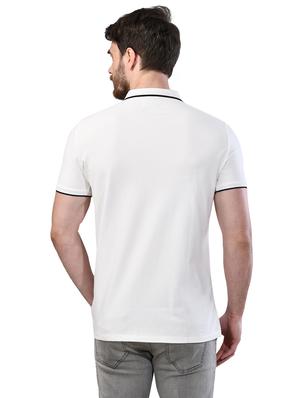 white printed polo t-shirt - 17325077 - Standard Image - 3