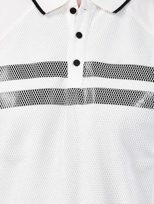 white printed polo t-shirt - 17325077 - Standard Image - 5