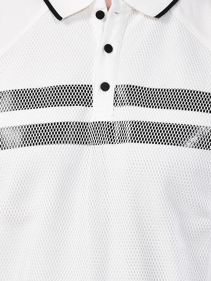 white printed polo t-shirt - 17325077 - Zoom Image - 5