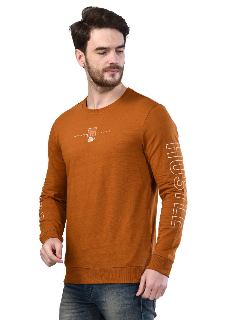 brown chest print sweatshirt - 17325084 - Zoom Image - 1
