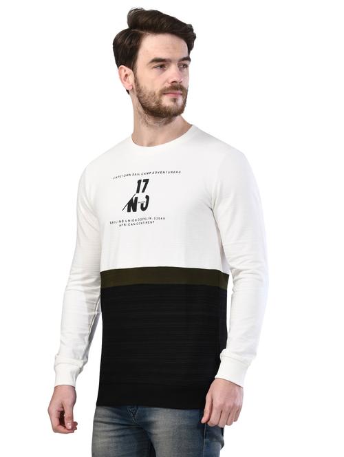 white printed cut & sew sweatshirt - 17325087 - Standard Image - 1