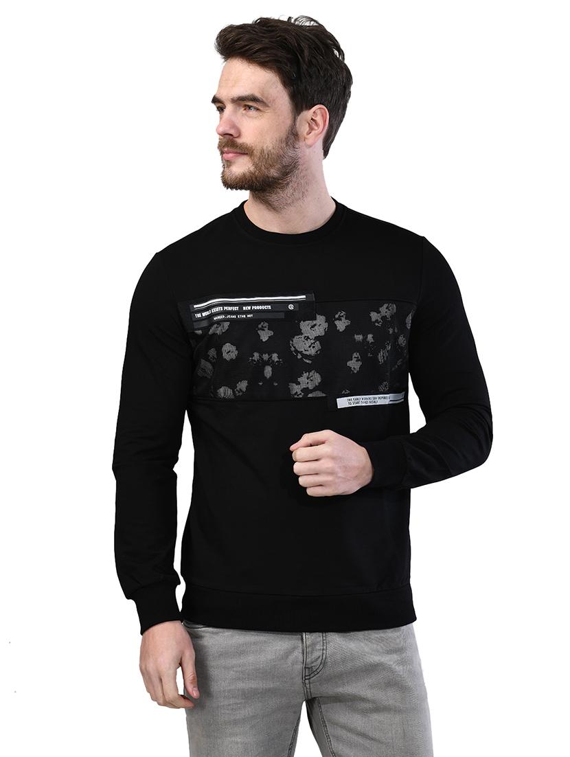 black printed cut & sew sweatshirt - 17325095 - Zoom Image - 1