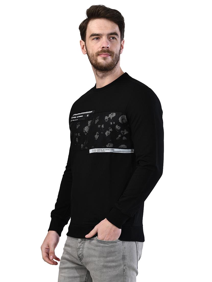 black printed cut & sew sweatshirt - 17325095 - Zoom Image - 2