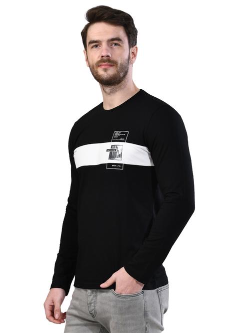 black printed cut & sew t-shirt - 17325101 - Standard Image - 1