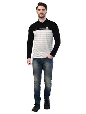 grey striped collared t-shirt - 17325103 - Standard Image - 4