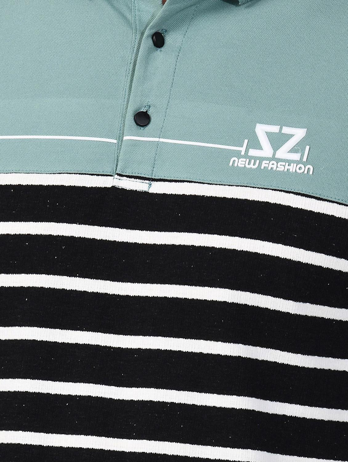black striped collared t-shirt - 17325104 - Zoom Image - 5