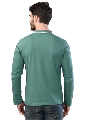 green printed collared t-shirt - 17325107 - Standard Image - 3