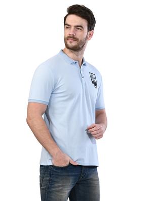light blue printed collared t-shirt - 17325136 - Standard Image - 2