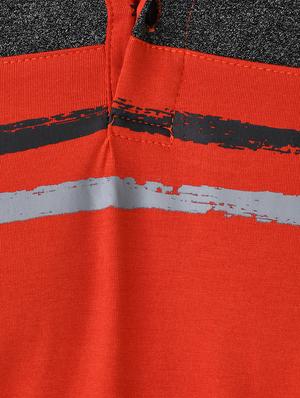 orange color block collared t-shirt - 17325138 - Standard Image - 5