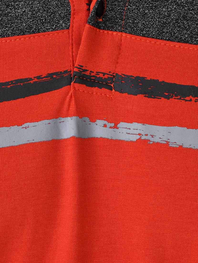 orange color block collared t-shirt - 17325138 - Zoom Image - 5