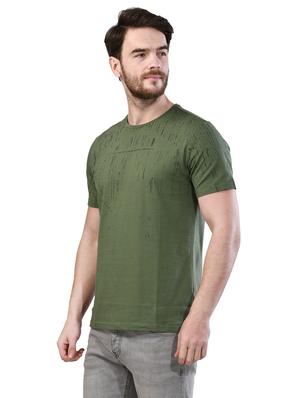 olive green printed t-shirt - 17325139 - Standard Image - 2