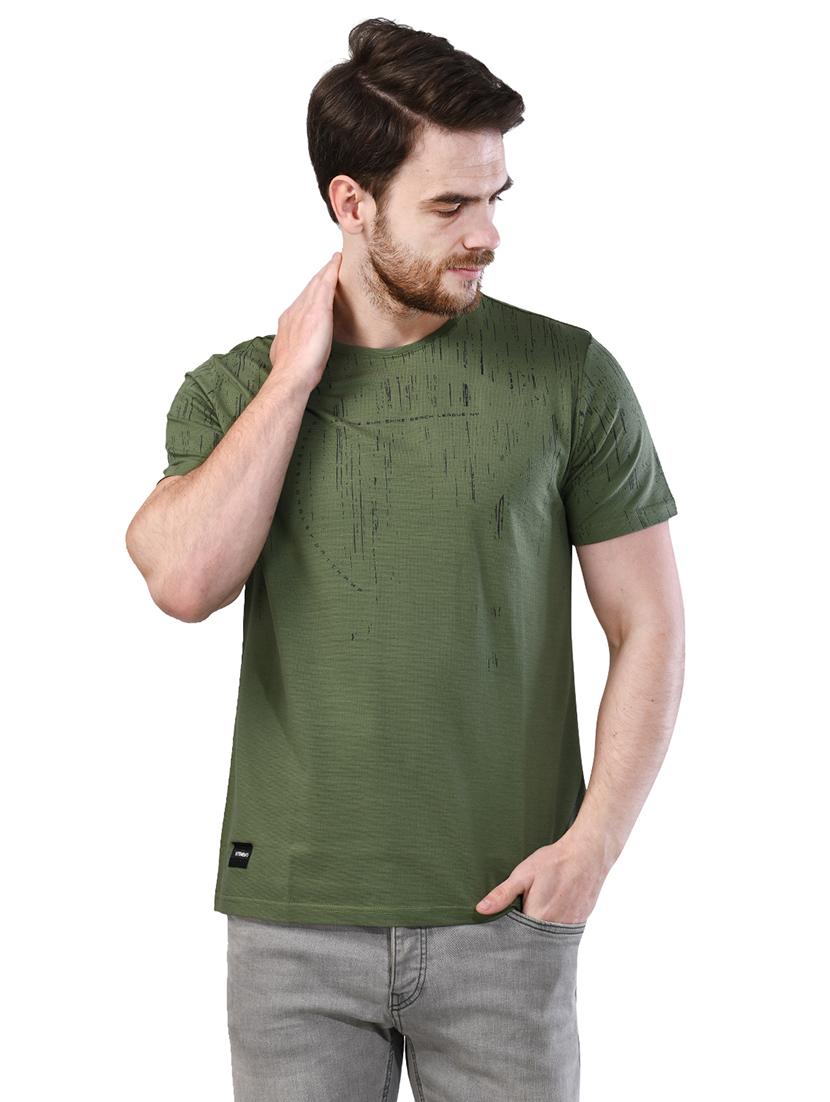 olive green printed t-shirt - 17325139 - Zoom Image - 1