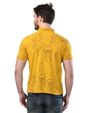 yellow printed collared t-shirt - 17325143 - Standard Image - 3