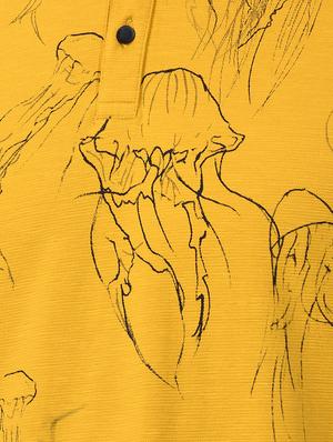 yellow printed collared t-shirt - 17325143 - Standard Image - 5