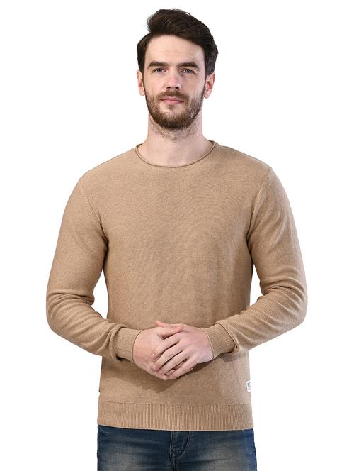 brown solid t-shirt - 17325152 - Standard Image - 1