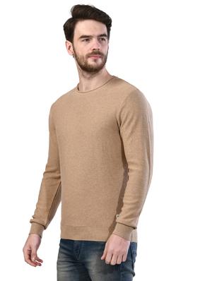 brown solid t-shirt - 17325152 - Standard Image - 2