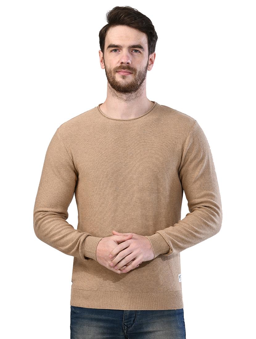 brown solid t-shirt - 17325152 - Zoom Image - 1
