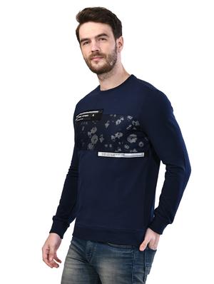 navy blue printed cut & sew sweatshirt - 17325159 - Standard Image - 2