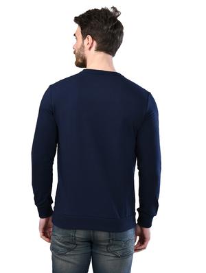 navy blue printed cut & sew sweatshirt - 17325159 - Standard Image - 3