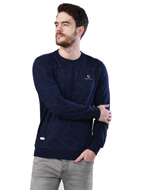 navy blue printed sweatshirt - 17325160 - Standard Image - 1