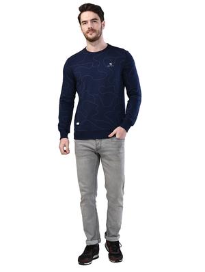 navy blue printed sweatshirt - 17325160 - Standard Image - 4