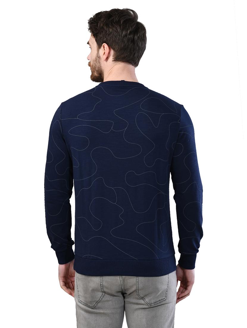 navy blue printed sweatshirt - 17325160 - Zoom Image - 3
