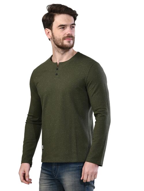 olive green printed t-shirt - 17325161 - Standard Image - 1