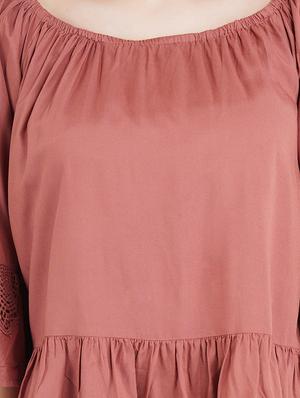 bell sleeved boat neck top - 17325366 - Standard Image - 5
