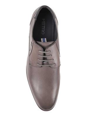 grey leather laceup derbies - 17325945 - Standard Image - 3