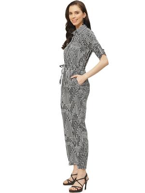 tie front full leg jumpsuit - 17326558 - Standard Image - 2