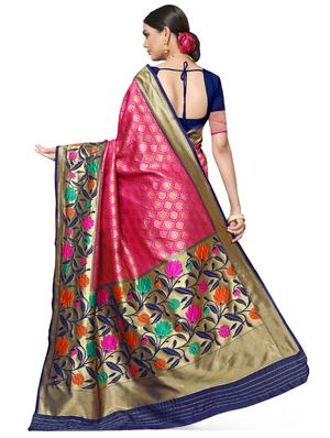 jacquard woven saree with blouse - 17326794 - Standard Image - 2