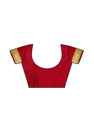 half & half woven saree with blouse - 17326801 - Standard Image - 3