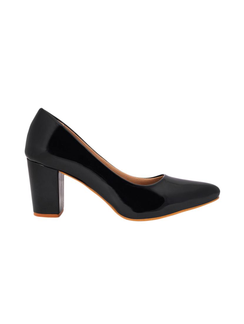 black pu slip on pumps - 17326843 - Zoom Image - 2