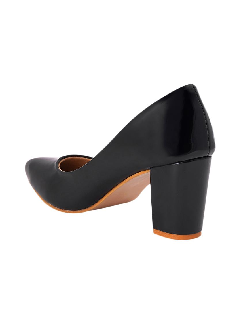 black pu slip on pumps - 17326843 - Zoom Image - 3