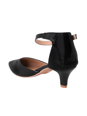 black pu slip on pumps - 17326860 - Standard Image - 3