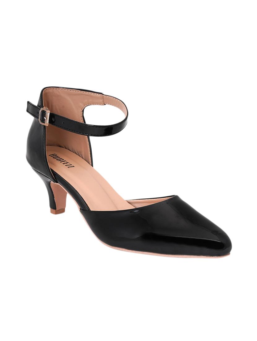 black pu slip on pumps - 17326860 - Zoom Image - 1