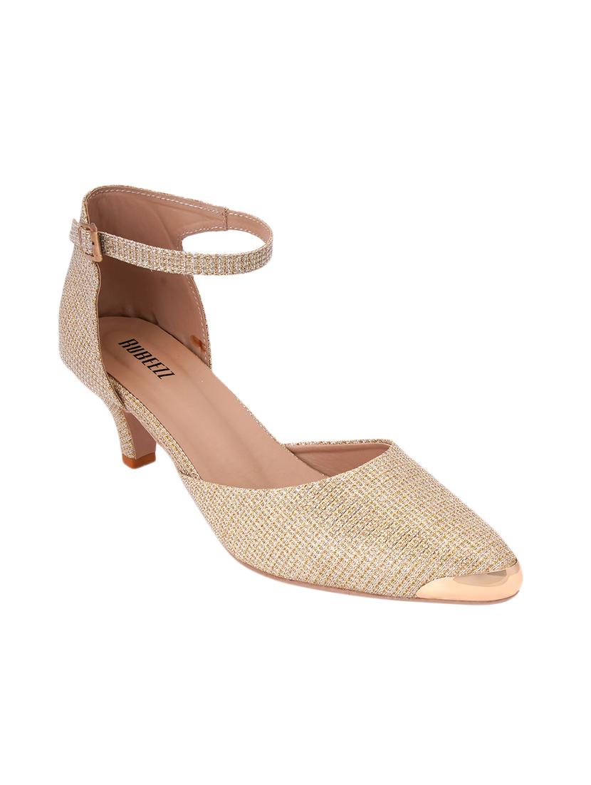 gold pu slip on pumps - 17326862 - Zoom Image - 1