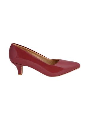 red pu slip on pumps - 17326863 - Standard Image - 2