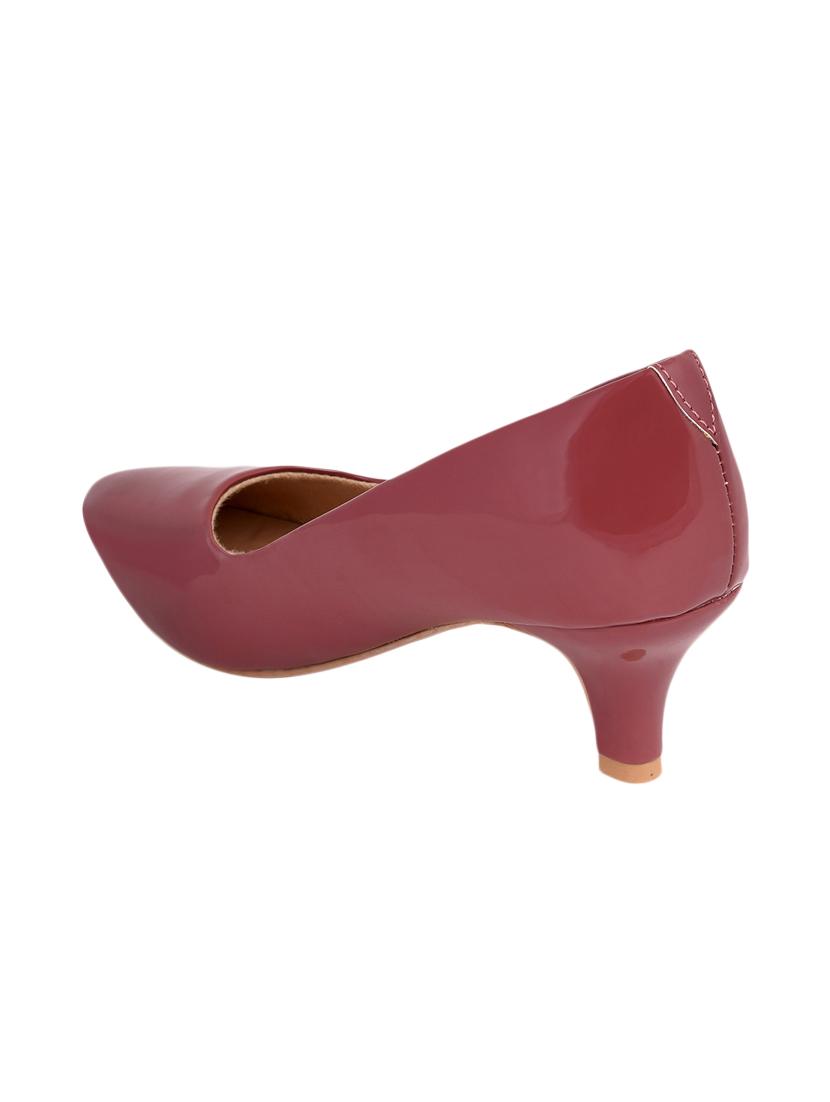 red pu slip on pumps - 17326863 - Zoom Image - 3