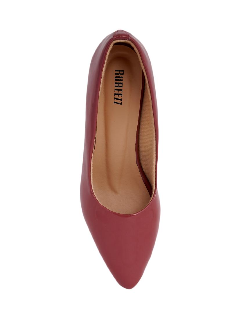 red pu slip on pumps - 17326863 - Zoom Image - 4