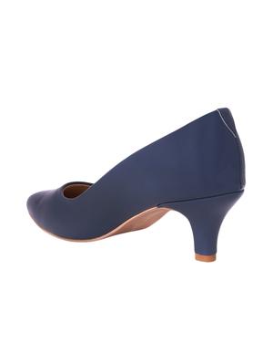 blue pu slip on pumps - 17326864 - Standard Image - 3