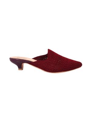 maroon pu slip on pumps - 17326870 - Standard Image - 2