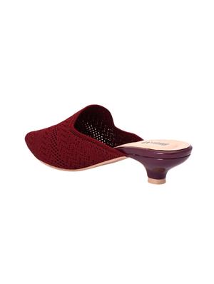 maroon pu slip on pumps - 17326870 - Standard Image - 3