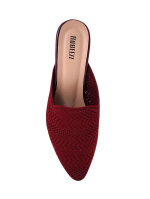 maroon pu slip on pumps - 17326870 - Standard Image - 4