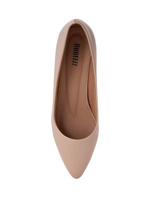 beige pu slip on pumps - 17327283 - Standard Image - 4
