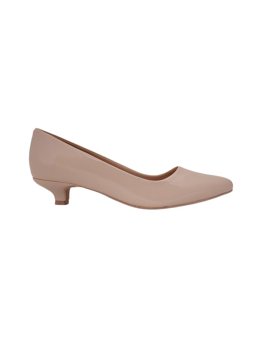 beige pu slip on pumps - 17327283 - Zoom Image - 2