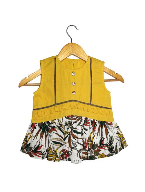 yellow cotton frock - 17327393 - Standard Image - 1