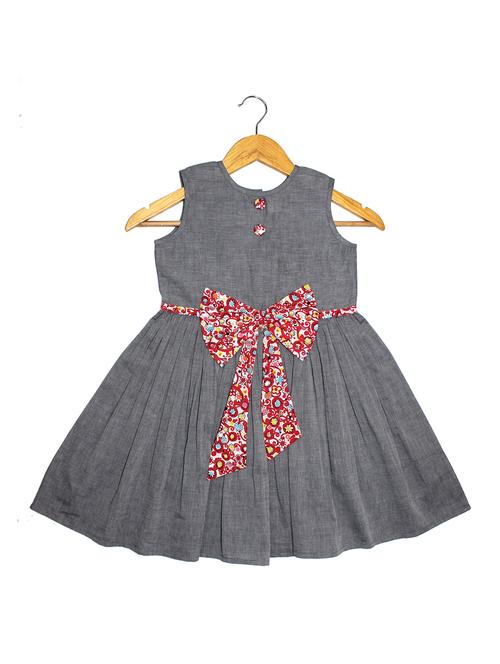 grey cotton frock - 17327396 - Standard Image - 1