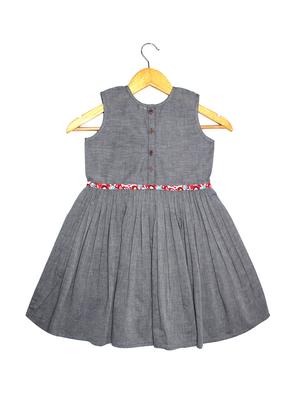 grey cotton frock - 17327396 - Standard Image - 2