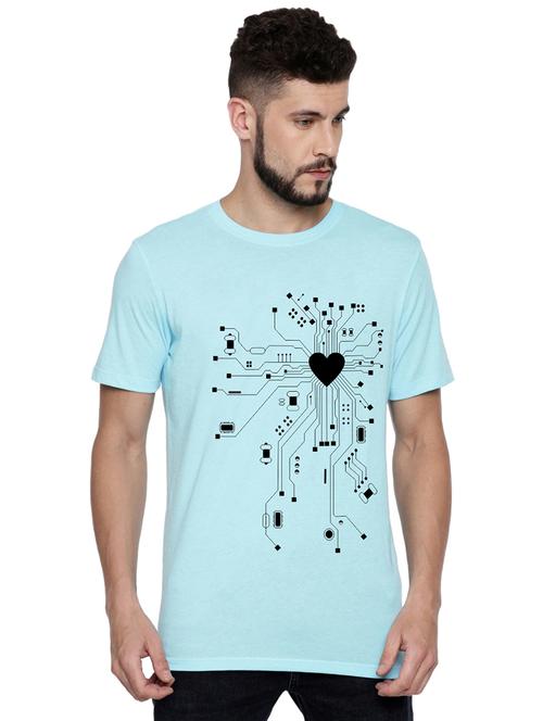 light blue front print t-shirt - 17327515 - Standard Image - 1